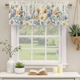 thumbnail image 2 of Watercolor Wildflowers Curtain Valances for Windows, Kitchen Valance Window Treatments Panel 2 Pack, Botanical Flowers Eucalyptus Leaf Rod Pocket Short Curtains for Bathroom Bedroom 60 x 18 Inch, 2 of 8