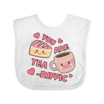 Inktastic Valentine You Are Tearrific with Cute Tea Cup and Pastry Girls Baby Bib
