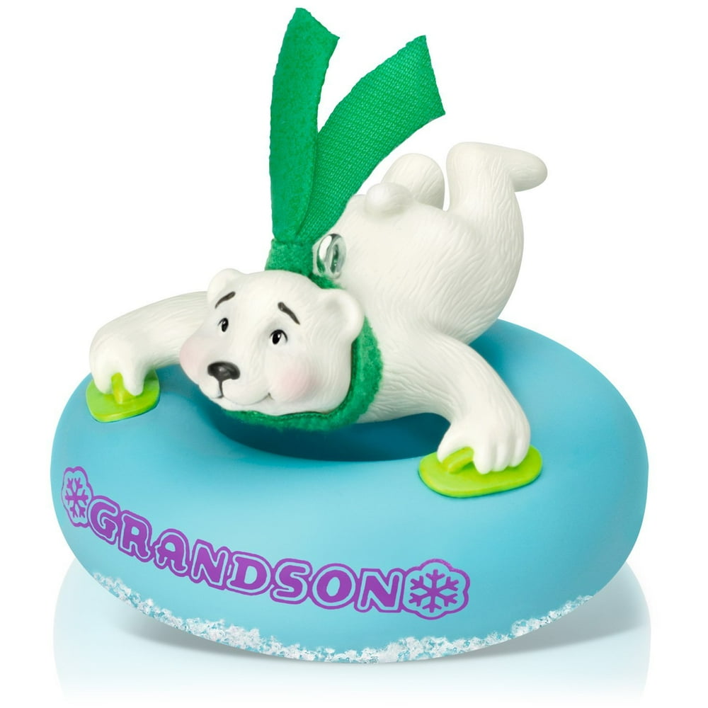 Hallmark Keepsake Ornament Grandson Polar Bear in Snow Tube Walmart