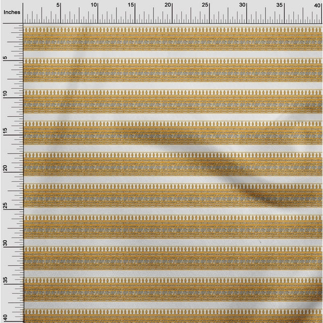 oneOone Cotton Poplin Mustard Yellow Fabric Ethnic Block Craft Projects Decor Fabric Printed By The Yard 42 Inch Wide