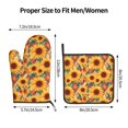 thumbnail image 3 of Xecao Diamond Bohemian Sunflower Pattern Oven Mitts and Pot Holders Sets Heat Resistant Silicone Oven Mittens Extra Thicken Long Kitchen Cotton Oven Glove for Cooking, 3 of 7