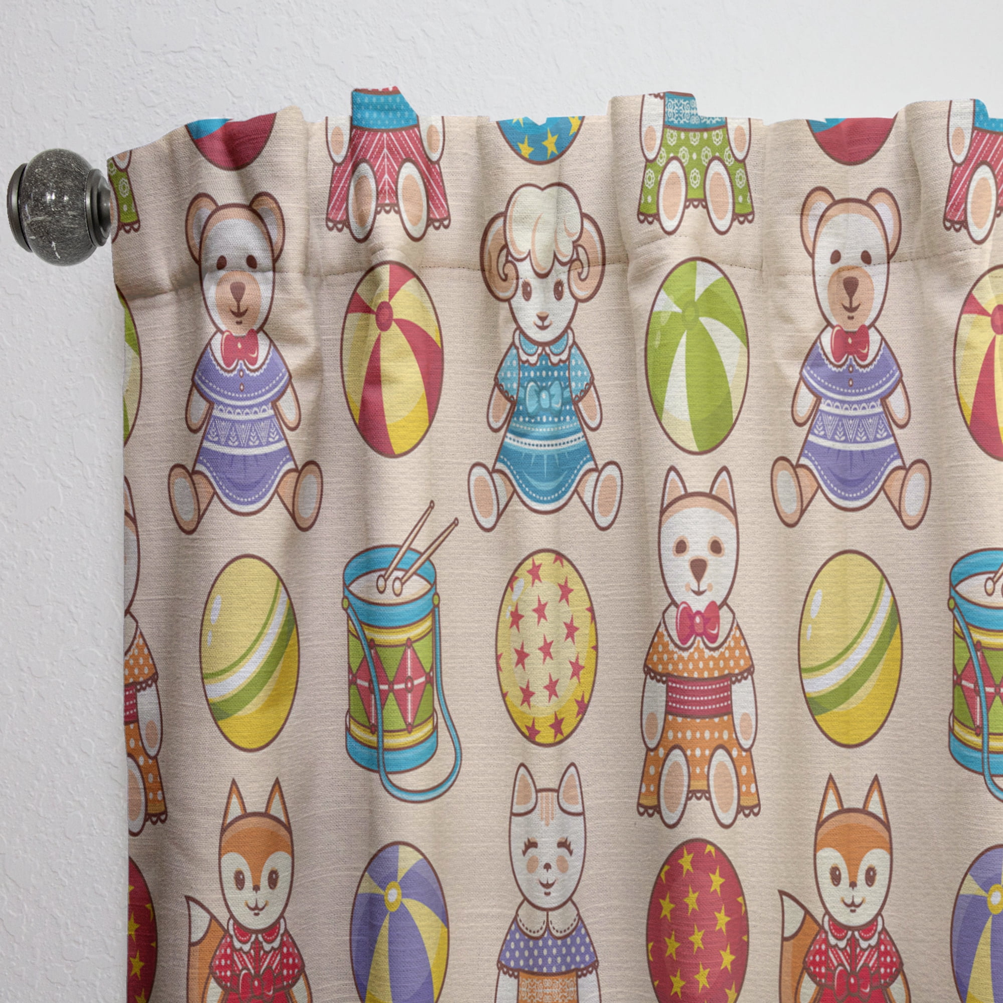 Designart 'Children'S Pattern Yellow Door' Modern Curtain Panel