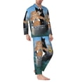 thumbnail image 2 of Honeii Two Brave Cats Are Floating On The Sea Iceberg Pattern Mens Pajamas Set,2pcs Men's Lounge Long Sleeve Sleep Shirt and Pajama Bottoms Sleepwear Set,Mens Pjs Sets-XX-Large, 2 of 7