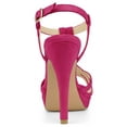 thumbnail image 2 of BLISSFUL STEP Women T Strap Slingback Platform Stiletto Heel Sandals Hot Pink 9.5, 2 of 7