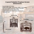 thumbnail image 3 of Rustic American Icon Majestic Bison Buffalo 3 Panel Fireplace Screen Metal Mesh, 3 of 7