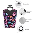 thumbnail image 4 of DouZhe 50L Rectangular Laundry Basket, Valentine Purple Hearts Love Prints Waterproof Foldable Laundry Hamper with Aluminum Handles, 4 of 6