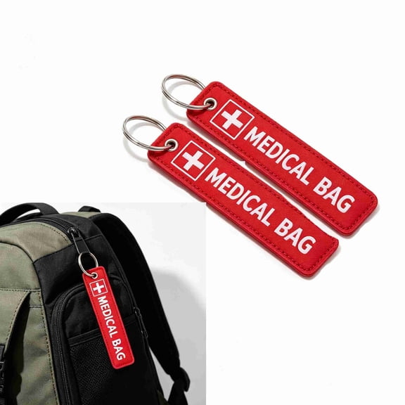 MODANU 2 Pack Medical Alert Tags for Bags and Dual Sided Medical Device Identification Luggage ID Tags CPAP Respiratory Equipment Inner Emergency Labels