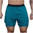 thumbnail image 2 of Shorts for Men Compression 2 In 1 Liner Mesh Running Shorts Quick Dry Elastic Waist Workout Shorts Breathable Gym Athletic Sport Training, 2 of 7