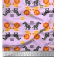 thumbnail image 1 of Soimoi Purple Cotton Voile Fabric Text,Wild Animal & Lion Kids Print Fabric by The Yard 42 Inch Wide, 1 of 1