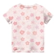 thumbnail image 4 of YunPes Girls Short Sleeve Shirts Floral Graphic Printing T Shirts Teens Kids Crewneck Tee Summer Trendy Preppy Cute Tops Clothes, 4 of 5