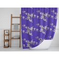 thumbnail image 6 of S4Sassy Blue Blossom & Bulbul Bird Decorative Waterproof Printed Shower Curtain Roller Hooks Drapes-60 x 75 Inch, 6 of 6