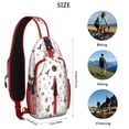 thumbnail image 5 of Sling Backpack,White Christmas Reindeer Pattern Crossbody Bag with Water Bottle Holder,Waterproof Sling Bag for Men/Women with Chest Phone Holder for Hiking,Travel, 5 of 6