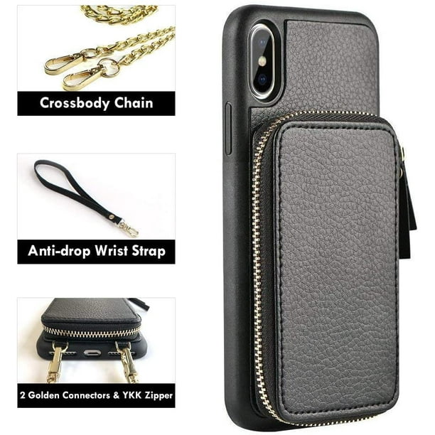 Crossbody Chain Strap Card Wallet Case Cover For iPhone 13 Pro Max 12 11 XS  7 8+