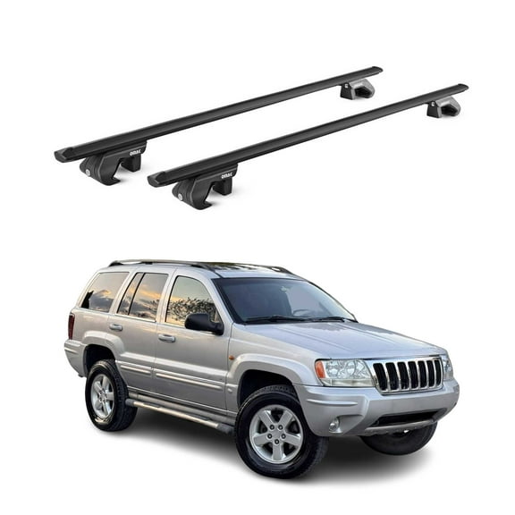 OMAC Roof Rack Cross Bars Luggage Carrier for Jeep Grand Cherokee 1999-2004 Black 2X