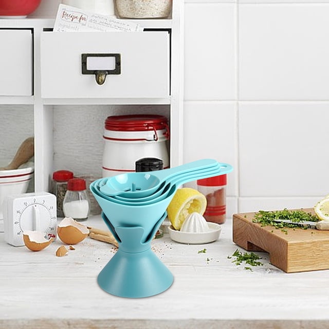 Plastic Funnel, 3.9*4.5*7.6 Inch Multi-function Funnel Set Household Kitchen Oil Leak Wine Leak Filter Sub-packaging Tool, For Liquid, Dry Ingredients and Powder