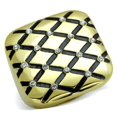 thumbnail image 1 of Bague en Acier Inoxydable IP Gold pour Femmes avec Cristal de Qualité Supérieure en Transparent - Taille 5, 1 of 1