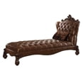 thumbnail image 2 of Acme Versailles Chaise w/1 Pillow, 2-Tone Light Brown PU & Cherry Oak Indoor 76"L x 41"W x 49"H, 2 of 7