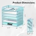 thumbnail image 2 of INTIGE 6 Tier Paper Organizer with 4 Pen Holders, Mesh Desk Organizer Letter Tray with Handle, 2 of 5