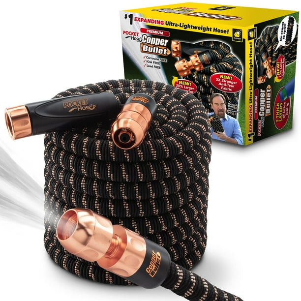 Pocket Hose ASSEENONTV, Copper Bullet 75 Ft Expandable Garden Hose
