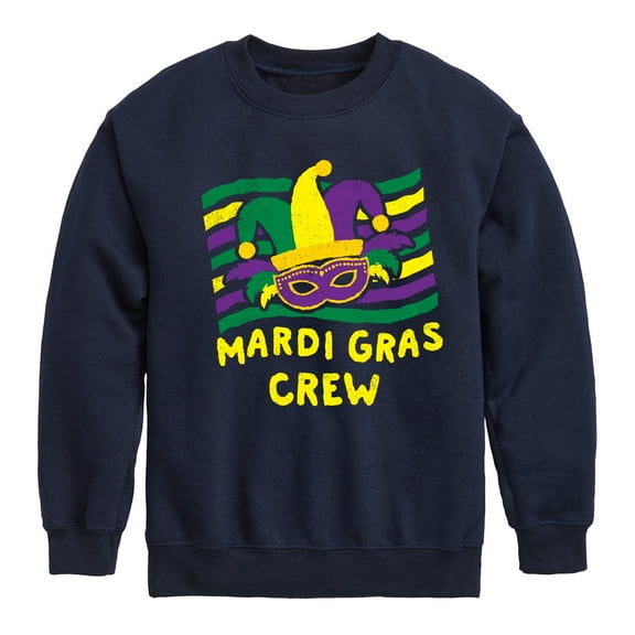 Instant Message - Mardi Gras Crew - Toddler & Youth Crewneck Fleece Sweatshirt