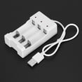 thumbnail image 4 of Cargador USB de 3 ranuras A03, ABS blanco, ecológico, resistente a altas temperaturas, para pilas AA y AAA., 4 of 10