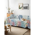 thumbnail image 3 of Teal Coastal Turtle Sofa Covers for 2-3 Cushion Couch L-Shaped Sectional, Beach Nautical Ocean Coral Seahorse Washable Sofa Covers Slipcover for Living Room Furniture, Couch Cover Blanket 71"x134", 3 of 9