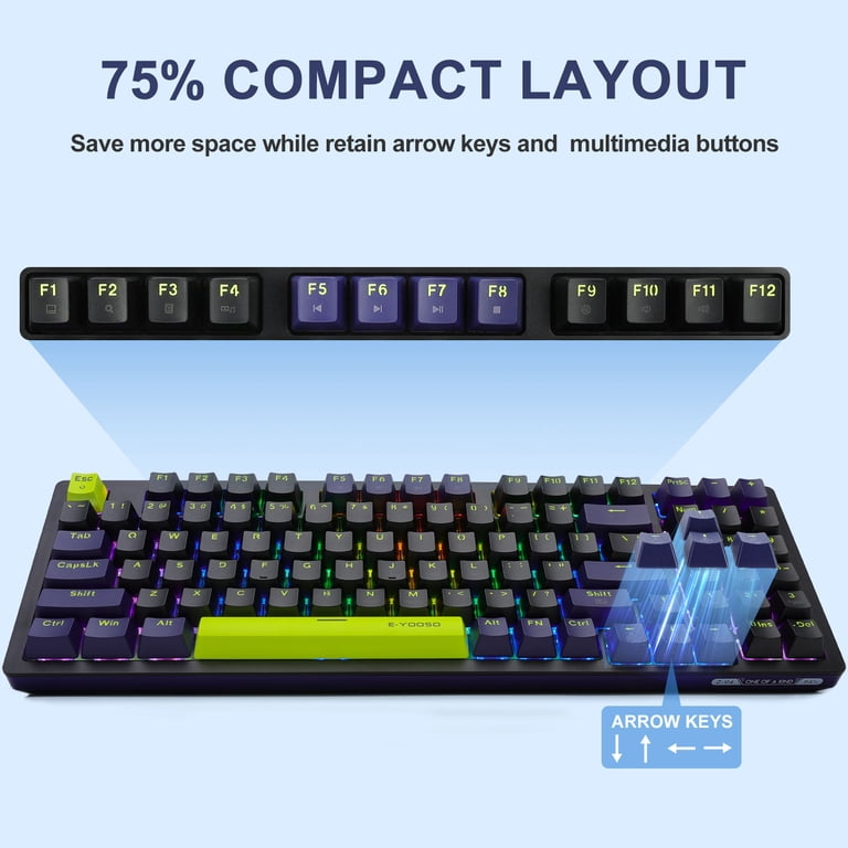 E-YOOSO Z-94 Mechanical Gaming Keyboard Rainbow Backlit, 94 Key