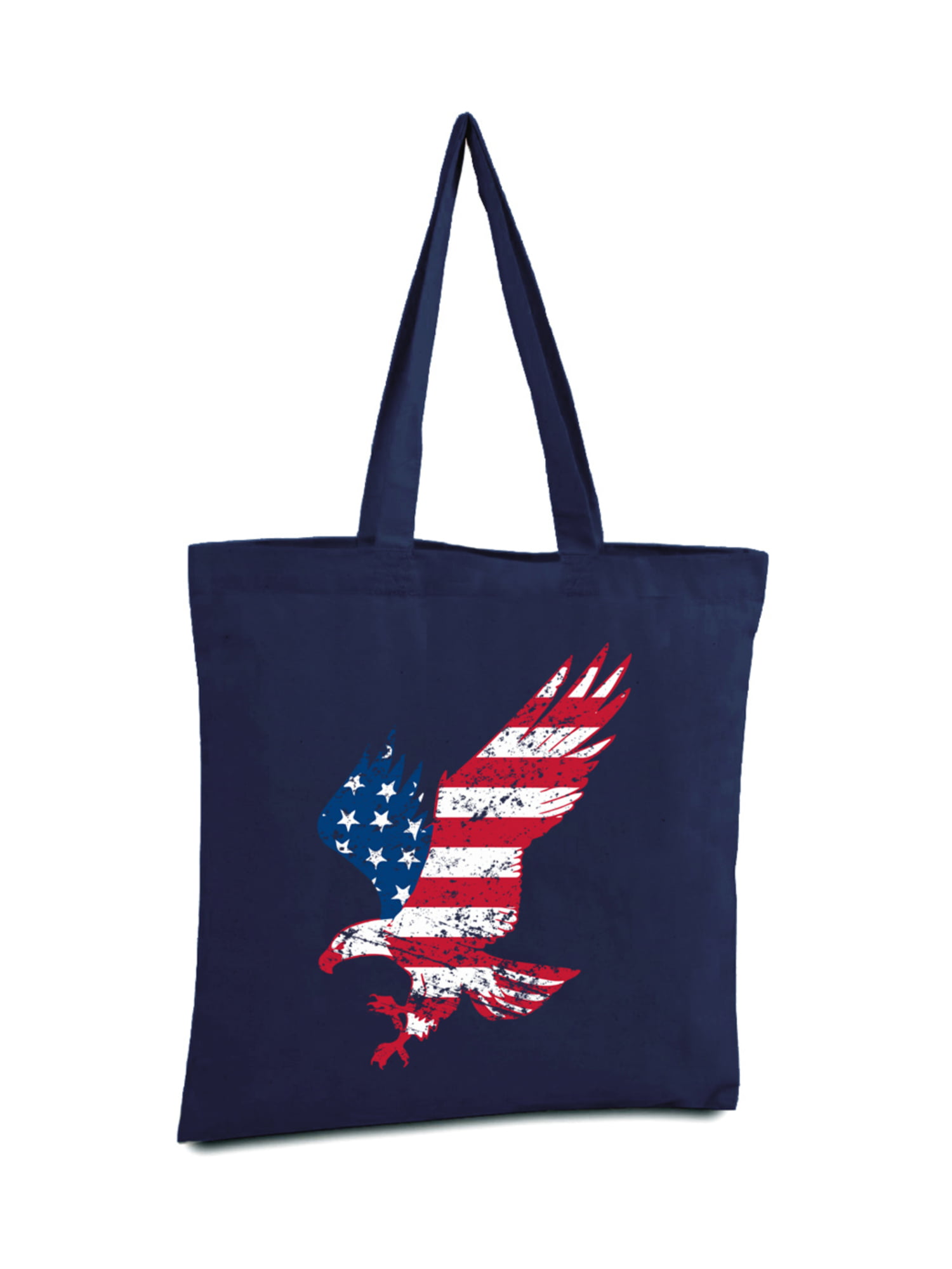 New Large Handmade Patriotic Classic Americana Flag Eagle USA Toss Denim Tote Bag