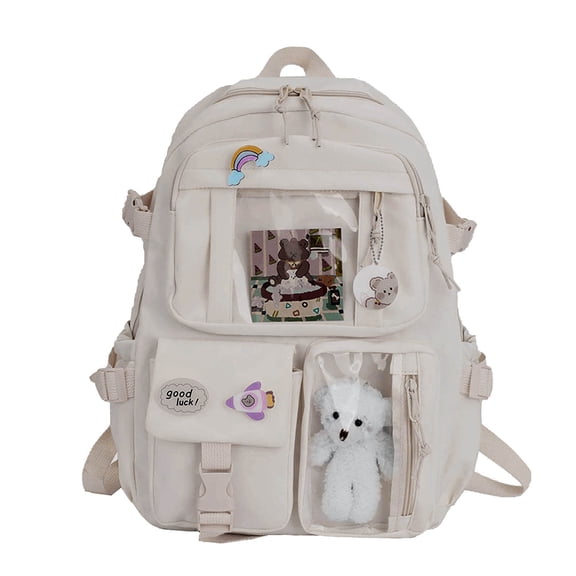 Weebloom Large School Backpack For Kids Boys Girls Cute Bookbag Elementary Middle School Beige