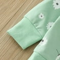 thumbnail image 4 of Kwasome Spring Outfits For Girls 2024 Baby Blanket Baby Print Flower Autumn Dinosaur Long Sleeve Pants Sleepwear Set Clothes Baby Clothes Girls 6-9 Months Green, 4 of 8