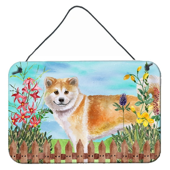 Carolines Treasures CK1240DS812 Shiba Inu Spring Wall or Door Hanging Prints 8x12 multicolor