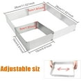 thumbnail image 2 of Cadre de Cuisson, Rectangulaire, Cadre de Cuisson Réglable, Cadre à Gâteau, Cadre de Cuisson Extensible, Cadre de Décoration, Moule à Gâteau Flexible pour mousses, Crèmes dessert, Gâteaux, 2 of 7
