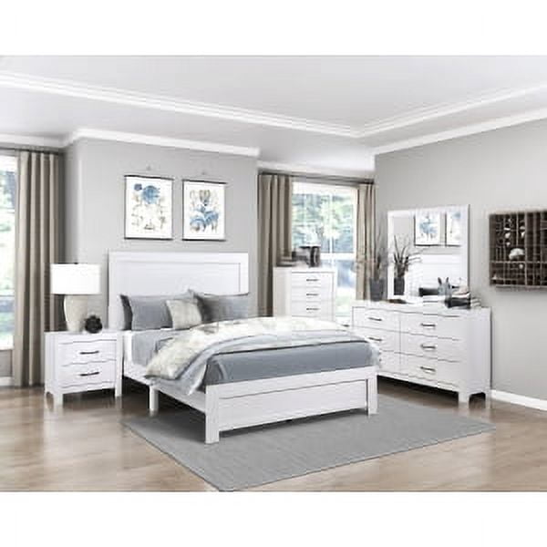 Corbin Collection Chest with 5 Drawers in White Finish and Black Metal Hardware