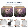 thumbnail image 6 of Balery 2 Piece Dog in Lavender Flowers Car Windshield Sun Shade|Foldable Front Windshield Shade for Car Front Window for Most Sedans SUV Truck-Medium, 6 of 7