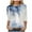 Blue, variant on Womens 2025 Fall 3/4 Sleeve Crew Neck Blouse Fashion Print Casual Loose Fit Shirt Top