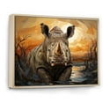 thumbnail image 2 of Designart "Geometric Majesty of a Rhino I" Animals Floater Framed Canvas Wall Art, 2 of 7