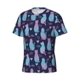 thumbnail image 3 of Yiaed Silhouette Cats Print Mens Short Sleeve Tight Fit T-Shirt, Crewneck Casual Tee-XX-Large, 3 of 5