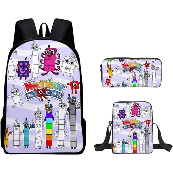 NumberBlocks Cartoon Casual Backpack Laptop Travel Backpacks Schoolbag Bookbag Bags Style-5