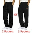 thumbnail image 6 of LONKITO Mens Sweatpants with Pockets Outdoor Running Jogger Pants Elastic Waist Drawstring Workout Casual Sweatpants Open Bottom, Black M, 6 of 6