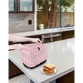 thumbnail image 3 of Pink Plaid Small Toaster Cover 2 Slice, Kitchen Appliance Covers, Modern Art Checkered Farmhouse Toaster Oven Cover with Loop, Bread Machine Cover Polyester Dust Cover Protection, 3 of 4