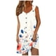 thumbnail image 1 of Camisón de poliéster para mujer, vestido de tirantes con cuello en V y botones para vacaciones de primavera y verano., 1 of 7