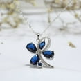 thumbnail image 2 of Butterfly Flower Pendant Chain Necklace for Women Blue Cz Ginger Lyne Collection, 2 of 5