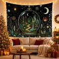 thumbnail image 3 of Garden Inside a Glass Terrarium Under Stars, Dreamy Fantasy for Plant Lovers, Botanical Cosmos Decor, Housewarming Gift Tapestry Wall Hanging for Bedroom, Living Room and Dorm, 3 of 7