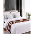 thumbnail image 4 of Xipuska Vintage Moire Bed Runners for King Size Bed, Decorative Bed Throws for Foot of Bed, Color Block Modern Minimalist Bed Runner Sofa Throw Bedding Scarf Protector Slipcover for Bedroom/Hotel, 4 of 6