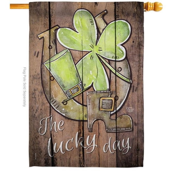 Ornament Collection H192017-BO St Pats the Lucky Day Springtime Patrick Double-Sided Garden Decorative House Flag, Multi Color