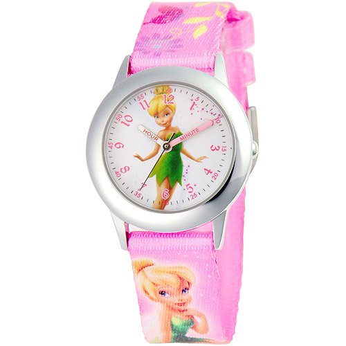 Disney Tinker Bell Girls' Stainless Steel Plain Case Watch, Printed