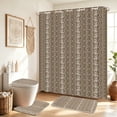 thumbnail image 2 of YHRUWN Boho Floral Shower Curtain Sets with Rugs, 16-Piece Vintage Brown Bathroom Sets with Hooks, Waterproof Fabric Bathroom Decor Set, 2 of 10
