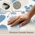 thumbnail image 6 of ODIKA 4'x6' White Blue Blossom Elegance for Modern Washable Area Rug Chic Floral Design with Serene Accents Pet Friendly, Non-Shedding for Bedroom, Reading Nook, 6 of 7