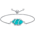 thumbnail image 5 of JKR Moss Agate Bracelet for Women 925 Sterling Silver Hexagon Gemstone Link Bracelet Fine Jewelry Birthday Gifts for Women Her, 5 of 7
