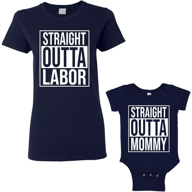 LAICAIW Ensemble Assorti T-Shirt Femme & Justaucorps Bébé Droit